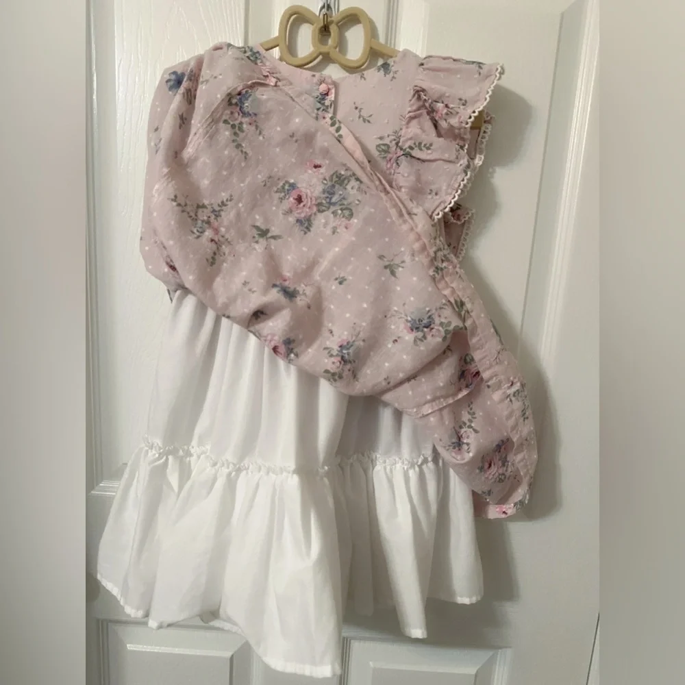 Catherine Malandrino Pink Floral Ruffle Dress